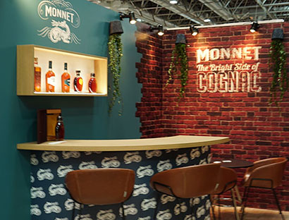 Conception stand et identité de marque salon Prowein, Cognac Monnet